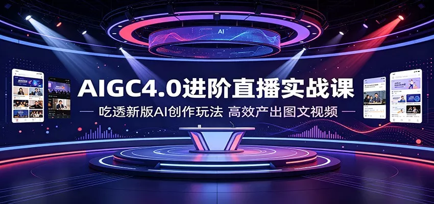 AIGC4.0进阶直播实战课:吃透新版AI创作玩法,高效产出图文视频-汇联技术