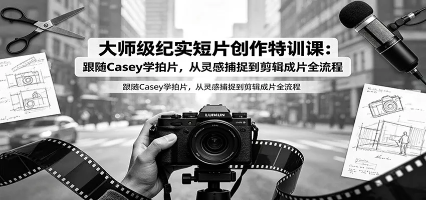 大师级纪实短片创作特训课:跟随Casey学拍片,从灵感捕捉到剪辑成片全流程-汇联技术