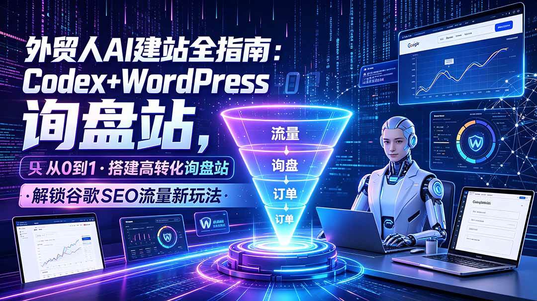 (19439期)外贸人AI建站全指南:Codex+WordPress从0到1·搭建高转化询盘站·解锁谷歌SEO流量新玩法-汇联技术