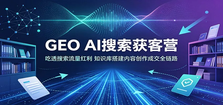 GEO AI搜索获客营:吃透搜索流量红利,知识库搭建内容创作成交全链路-汇联技术