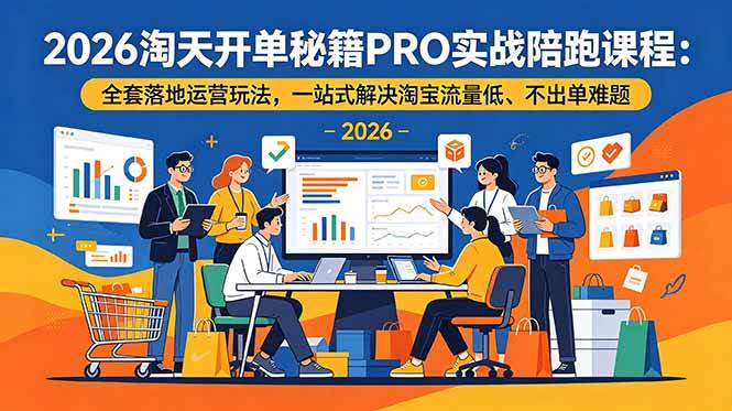 (19351期)2026淘天开单秘籍PRO实战陪跑课程-更新:全套落地运营玩法,一站式解决淘宝流量低、不出单难题 (19351期)2026淘天开单秘籍PRO实战陪跑课程-更新:全套落地运营玩法,一站式解决淘宝流量低、不出单难题