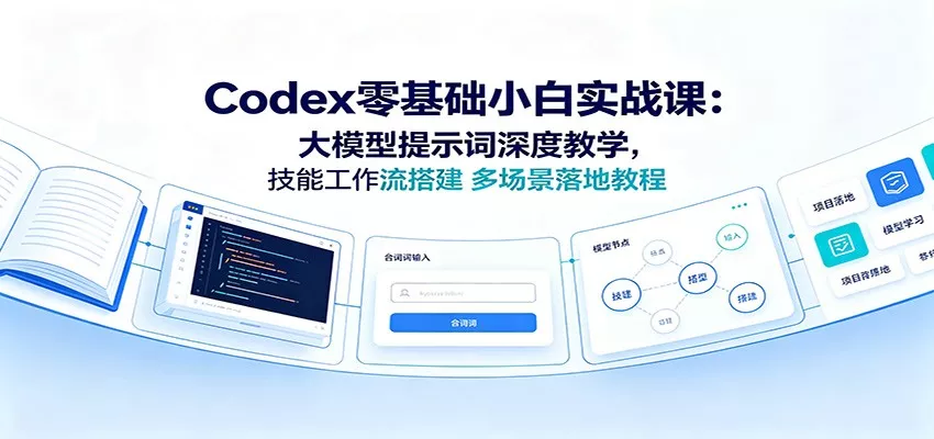 Codex零基础小白实战课:大模型提示词深度教学,技能工作流搭建多场景落地教程-汇联技术