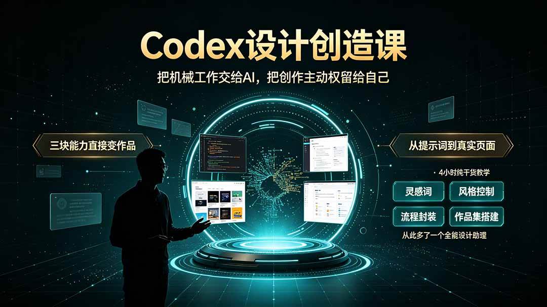 (19362期)Codex设计创造课-2期,小白也能掌握的Codex设计创造技巧,把机械工作交给AI,把创作主动权留给自己-汇联技术