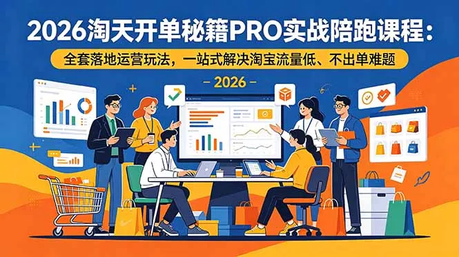 2026淘天开单秘籍PRO实战陪跑课程-更新:全套落地运营玩法,一站式解决淘宝流量低、不出单难题-汇联技术