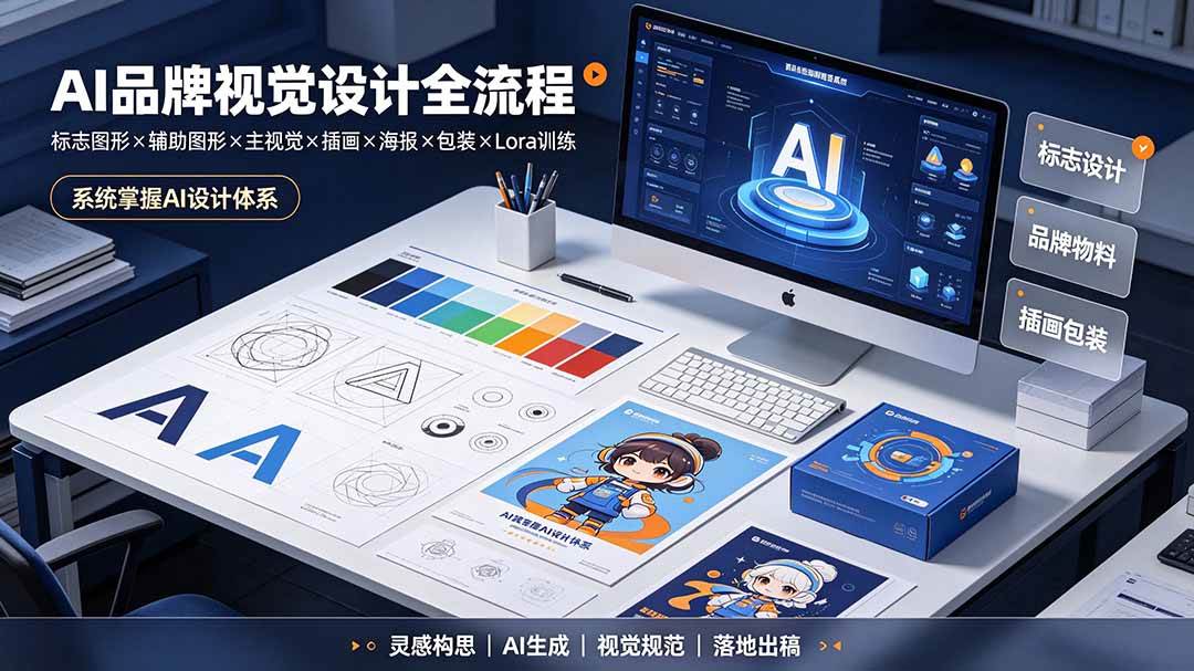 (19372期)AI品牌视觉设计全流程:标志图形×辅助图形×主视觉×插画×海报×包装×Lora训练,系统掌握AI设计体系-汇联技术