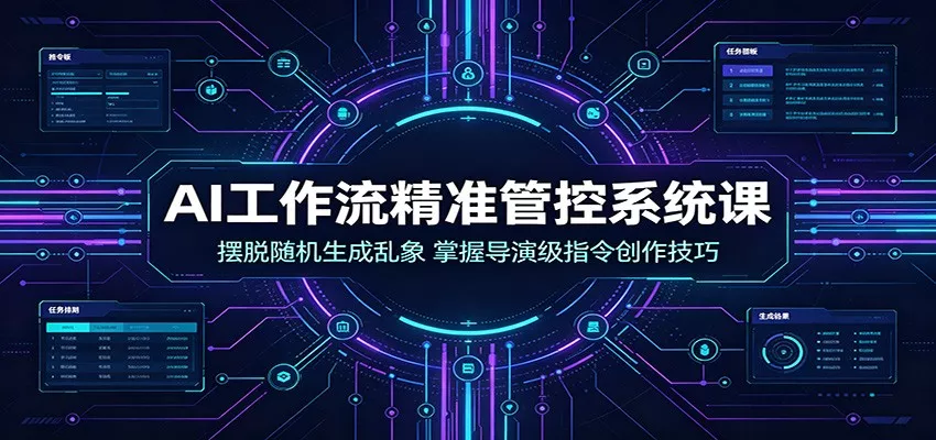 AI工作流精准管控系统课:摆脱随机生成乱象,掌握导演级指令创作技巧-汇联技术